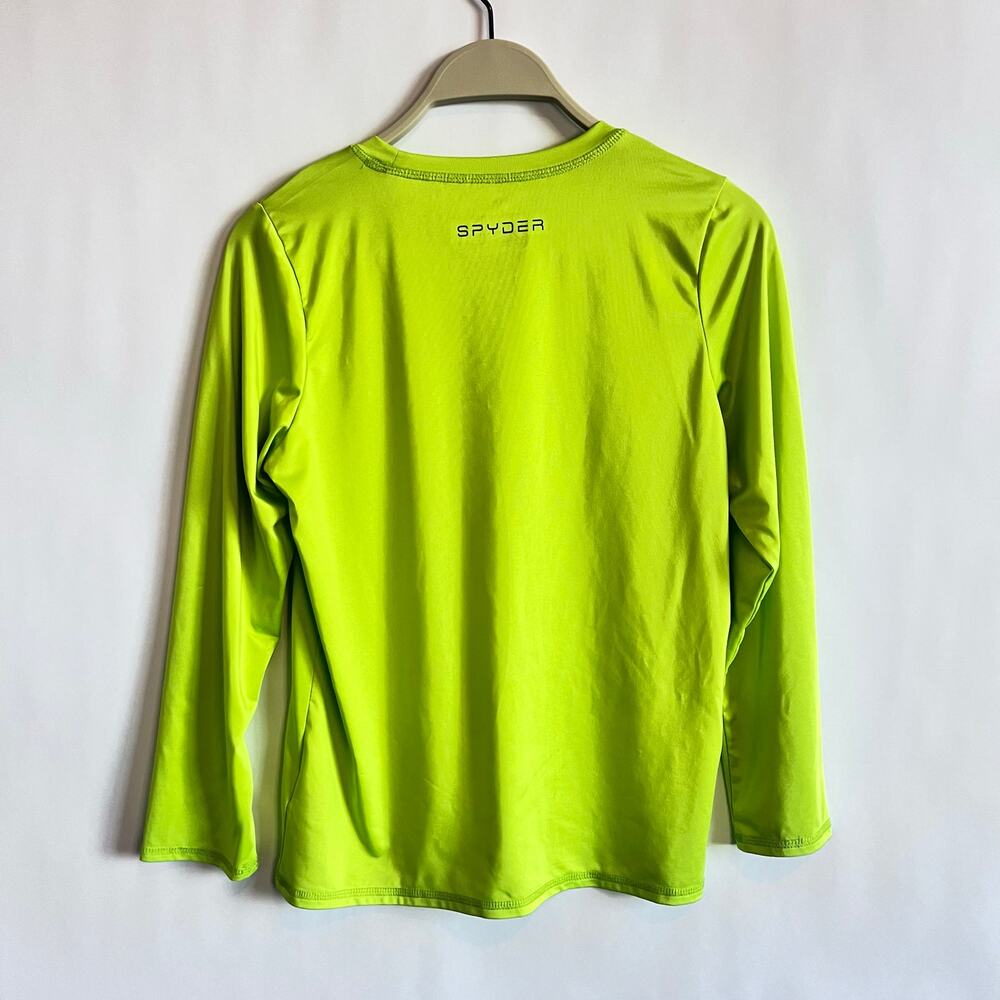 SPYDER UNISEX SURF SWIM LONG SLEEVE CREW NECK ATHLETIC SHIRT LIME GREEN SIZE L - Picture 3 of 9
